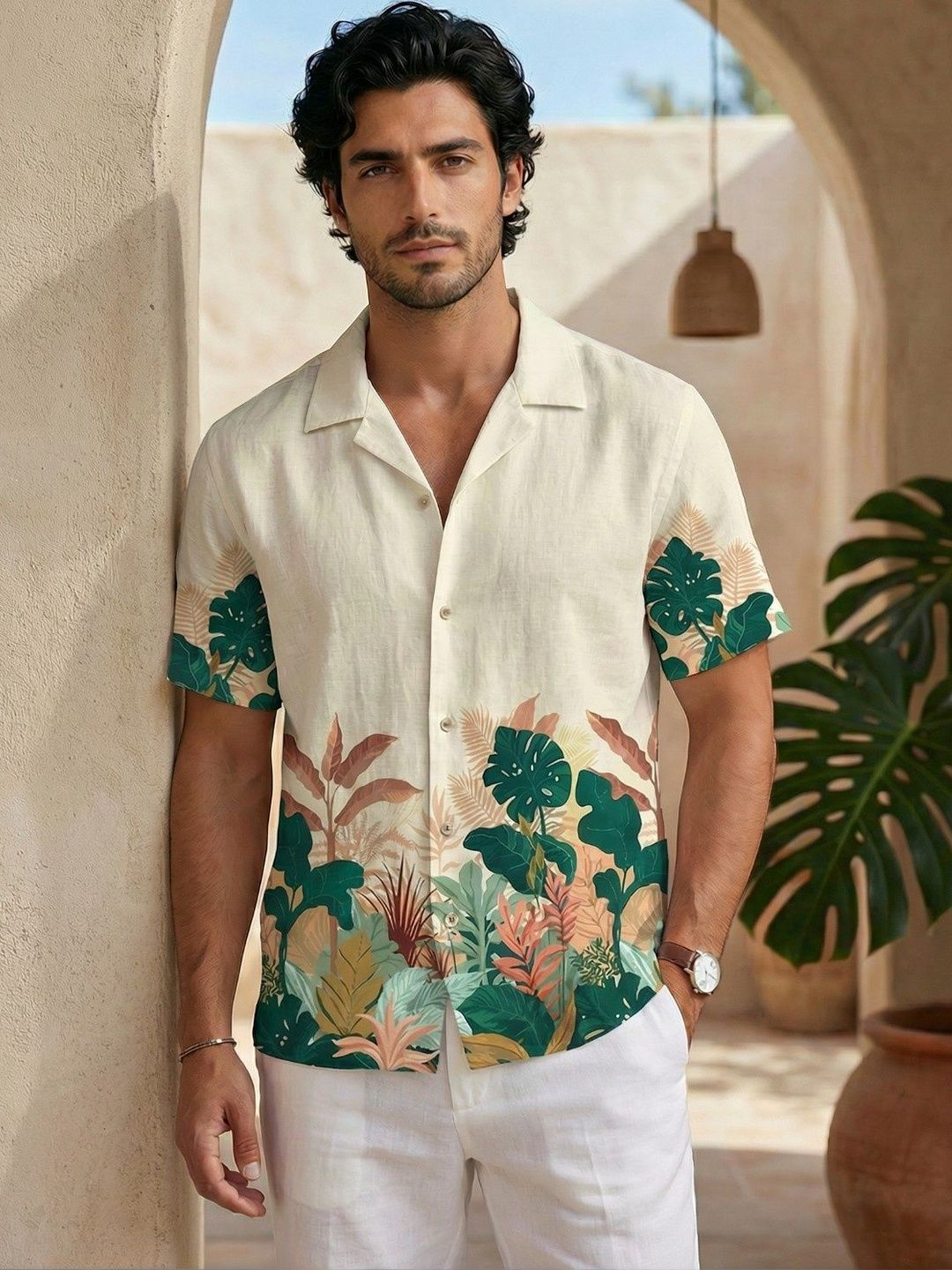 Stenfia Stenfia Men Floral Printed Casual Shirt