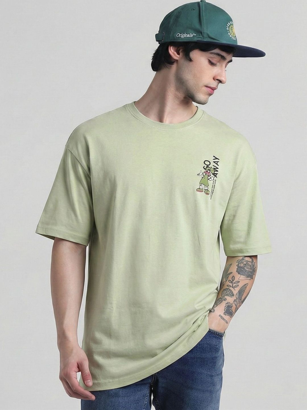Moda Rapido Men Printed Drop-Shoulder Sleeves T-shirt