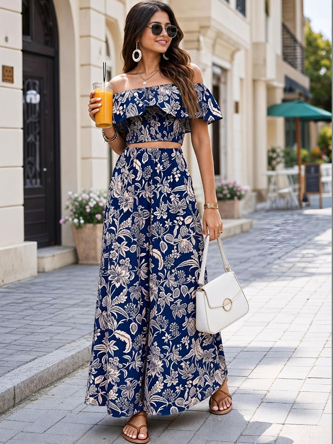 all about you Floral Printed Top with Palazzos