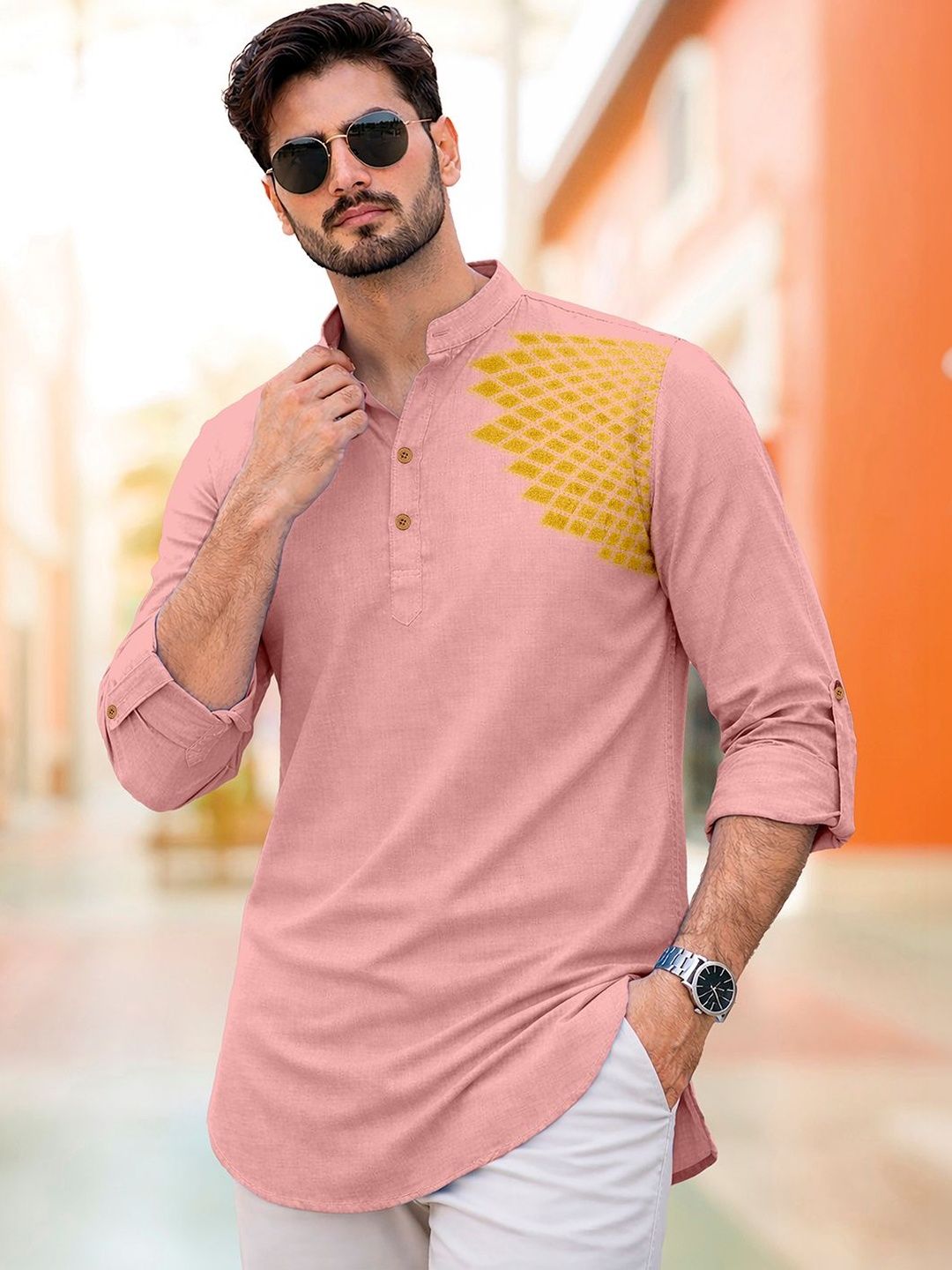 CLOTHING VEDA Men Geometric Printed Kurta