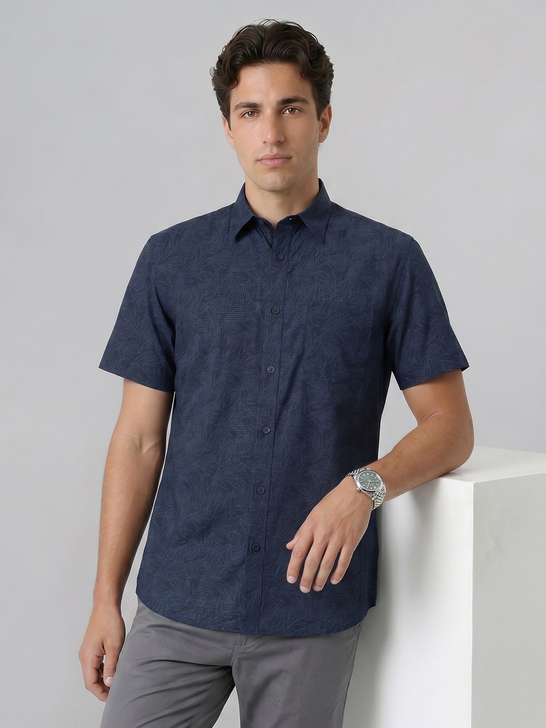 Indian Terrain Indian Terrain Slim Fit Floral Printed Shirt