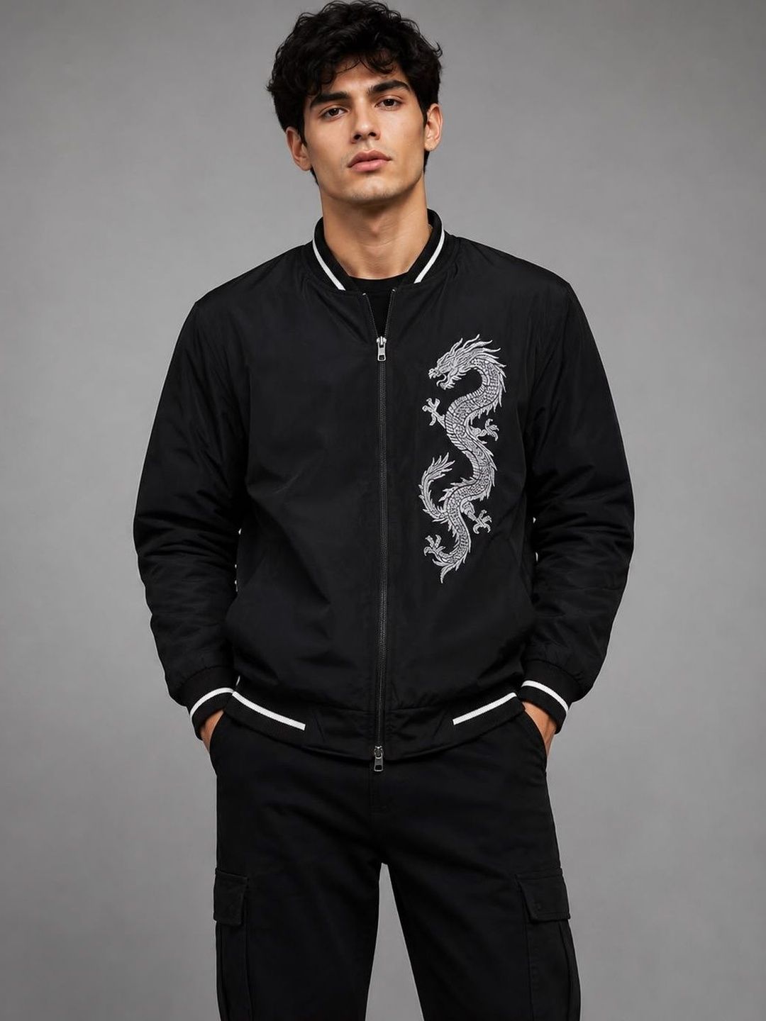 APSH.ECO APSH.ECO Men Lightweight Bomber with Embroidered Jacket