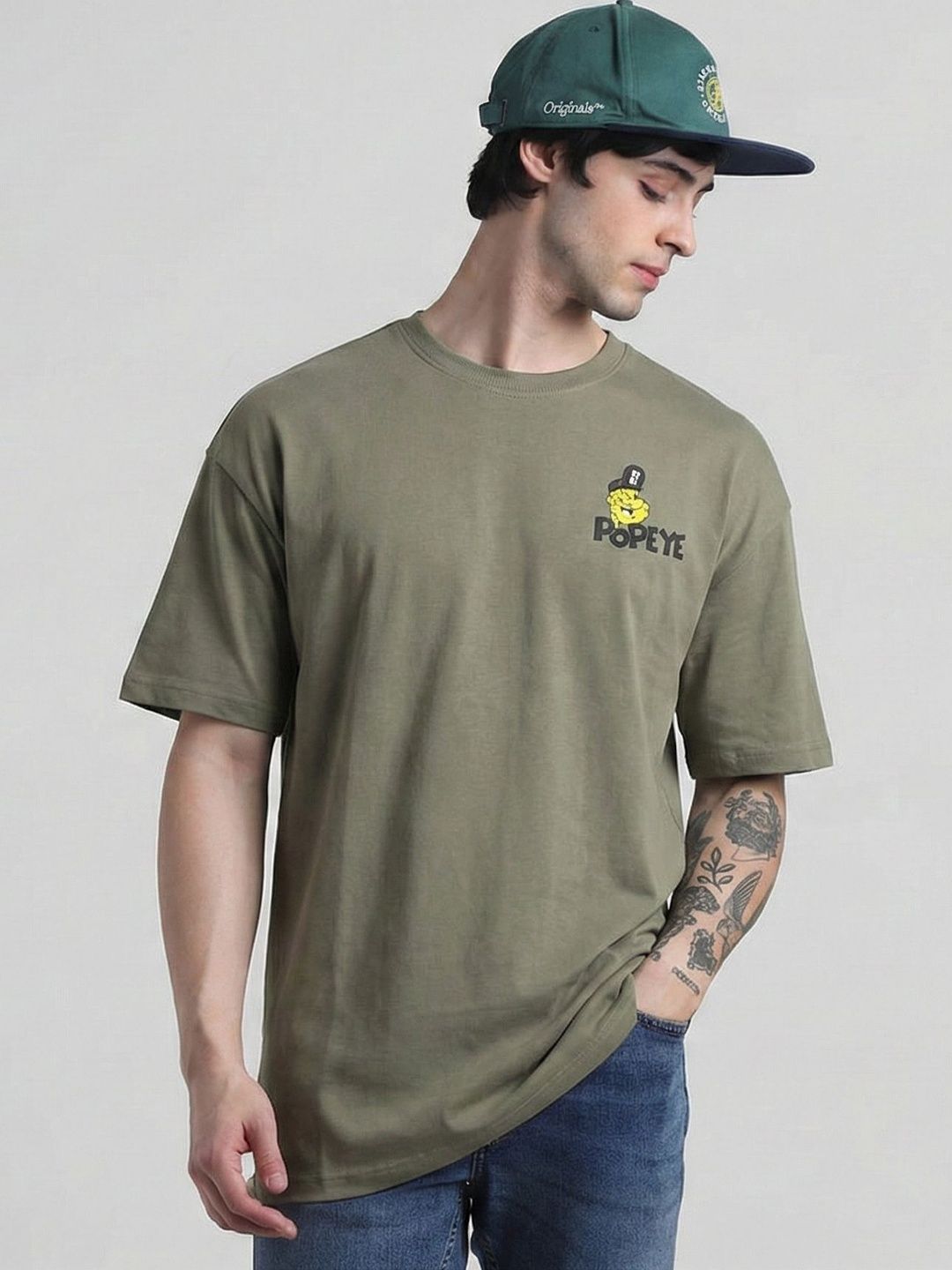 Moda Rapido Men Printed Drop-Shoulder Sleeves T-shirt