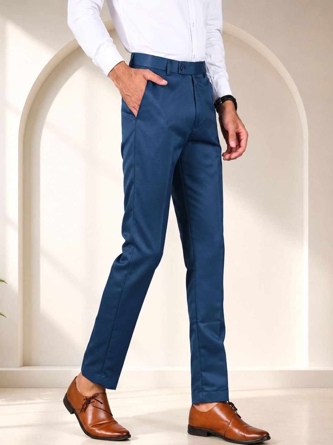 GHABA CREATION Men Easy Wash Trousers