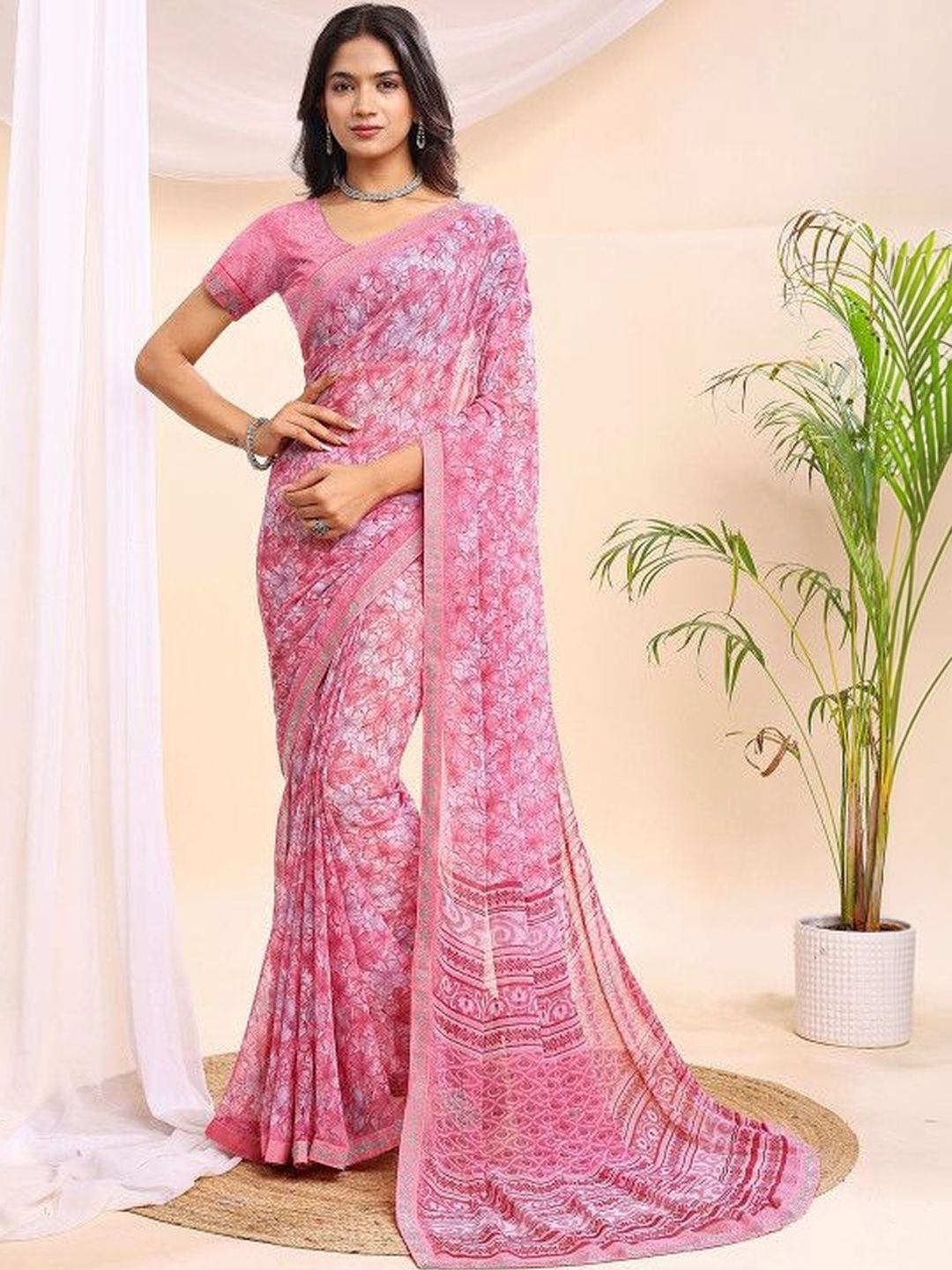 Leelavati Floral Printed Saree