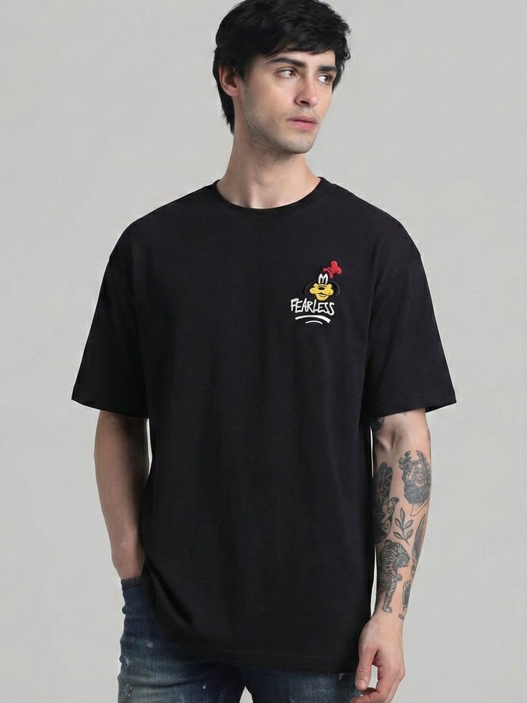 Moda Rapido Men Printed Drop-Shoulder Sleeves T-shirt