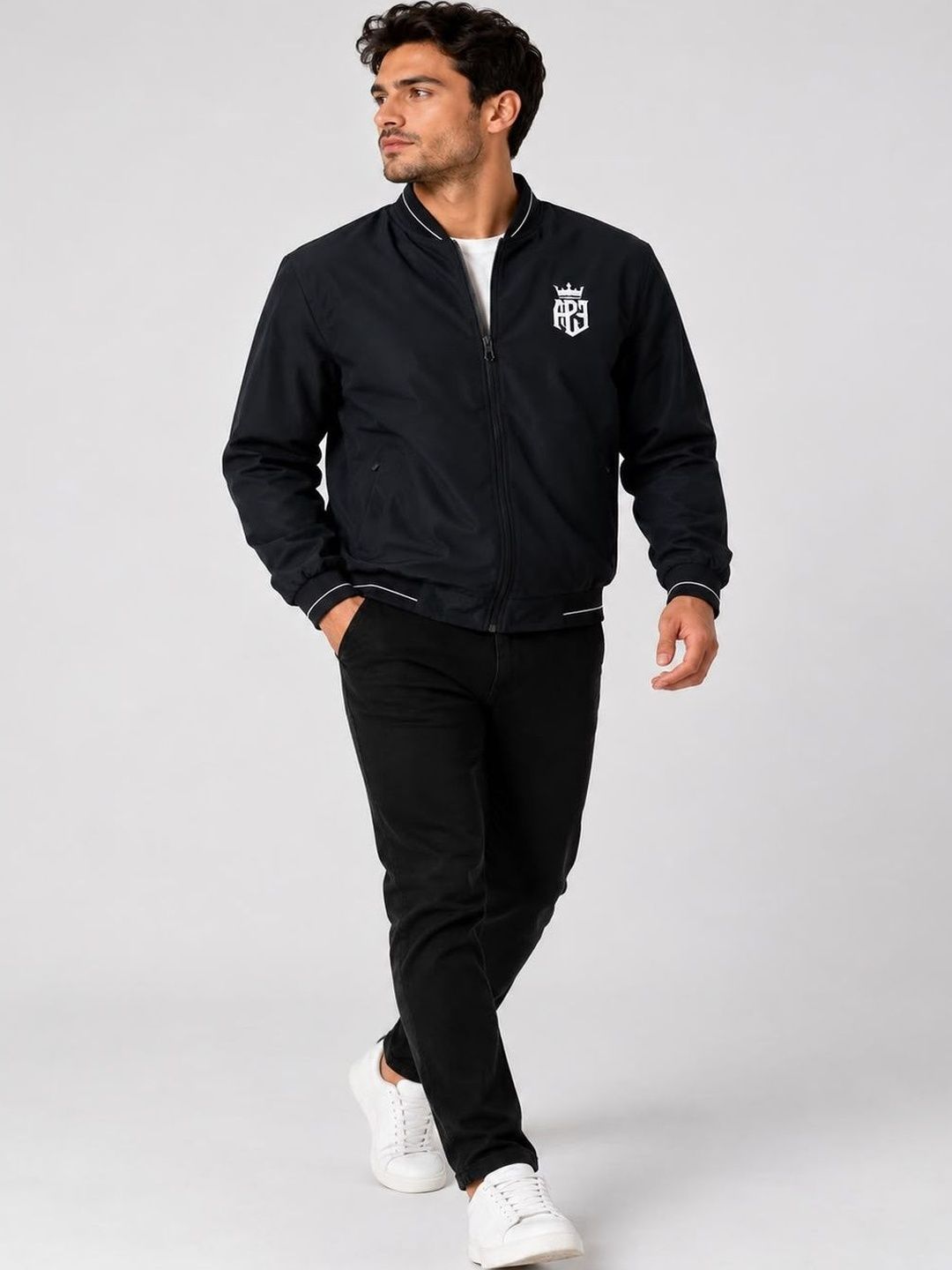 APSH.ECO APSH.ECO Men Brand Logo Lightweight Bomber Jacket