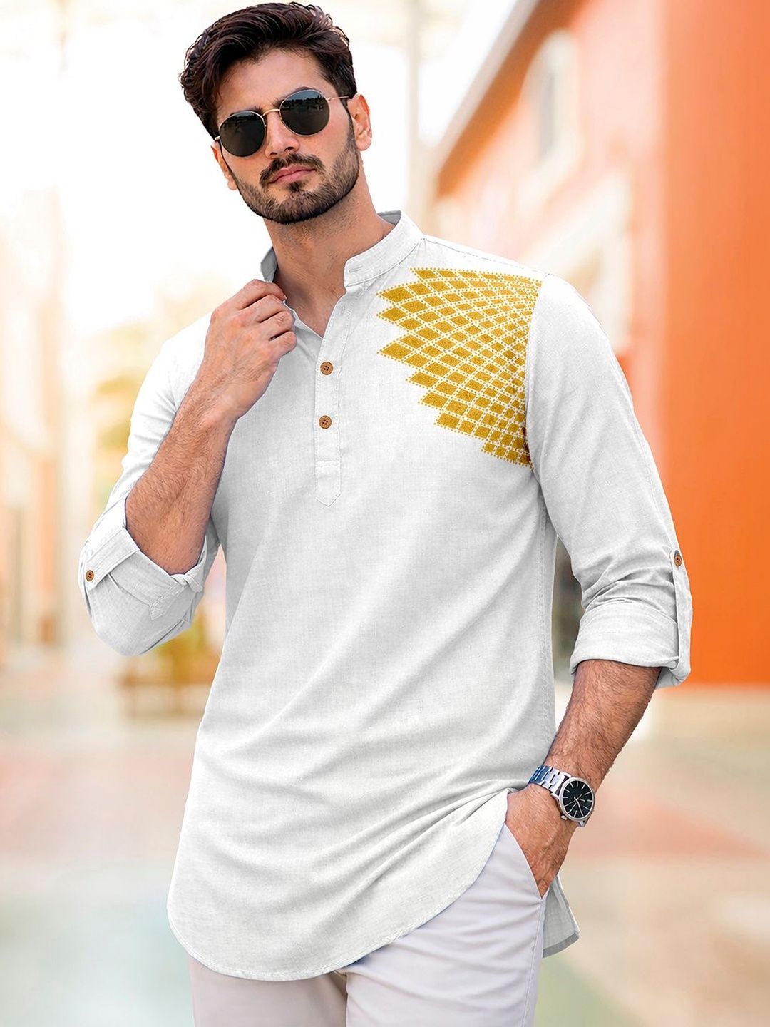 CLOTHING VEDA Men Geometric Printed Kurta
