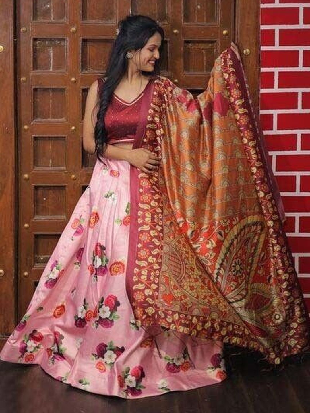 KAHIRAA WHOLETEX Embellished Semi-Stitched Lehenga & Unstitched Blouse With Dupatta