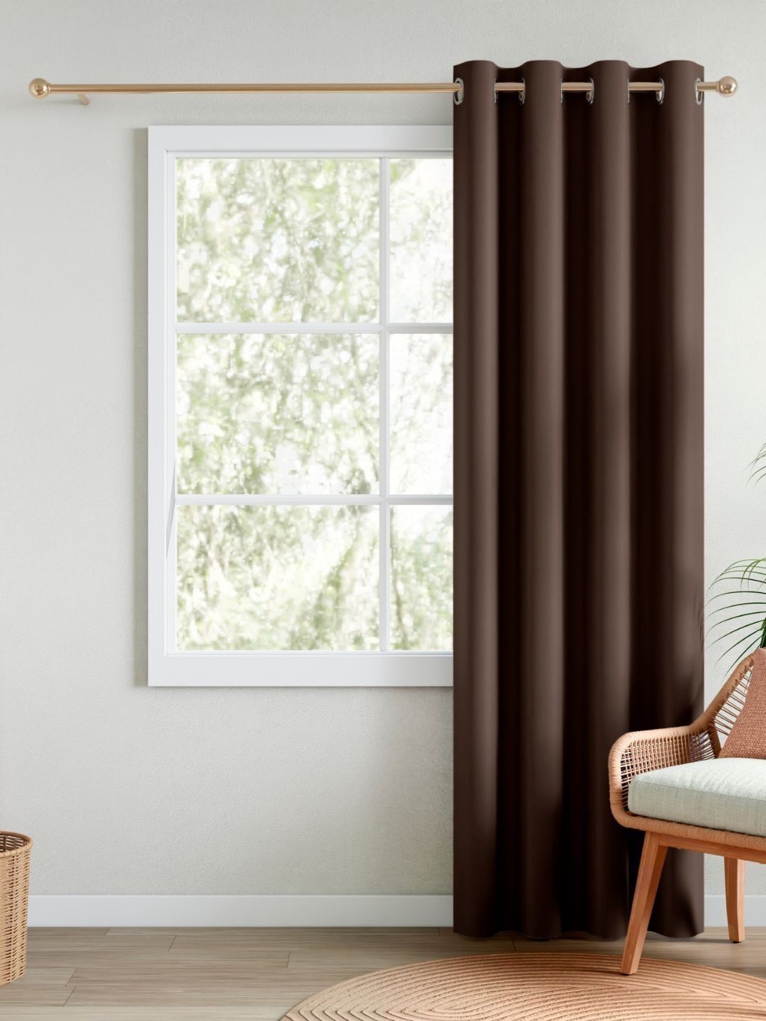 RIVERMOOR Brown Black Out Door Curtain