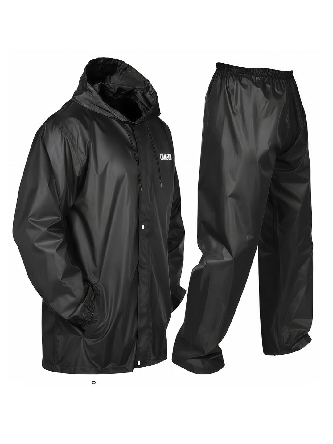 CAMISON Men Waterproof and Reversible Hooded Rain Jacket