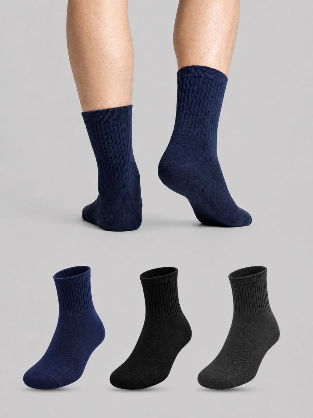 Sockscarving Men Pack of 3 Cotton Above Ankle Socks