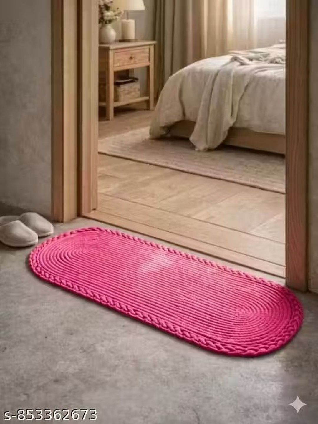 Siya Textiles Siya Textiles Pink Patterned Anti-Skid Doormats