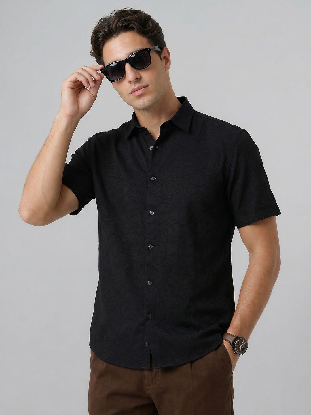 Indian Terrain Slim Fit Floral Printed Casual Shirt