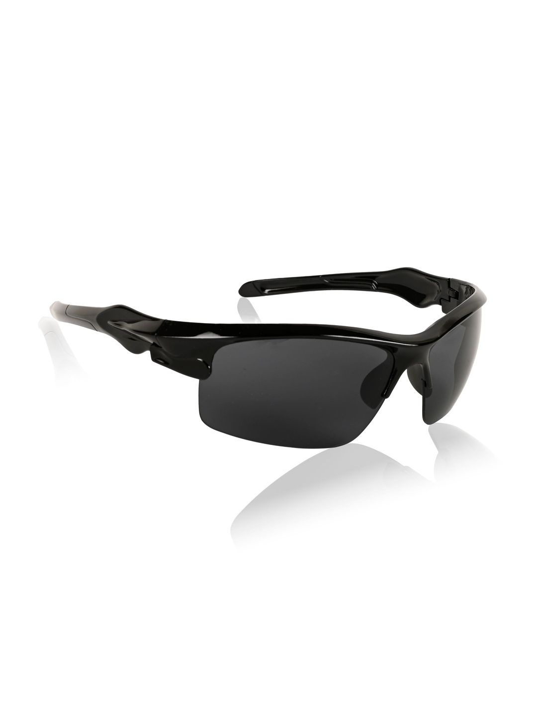 PARK LINE Men Black Lens & Black Sports Sunglasses with