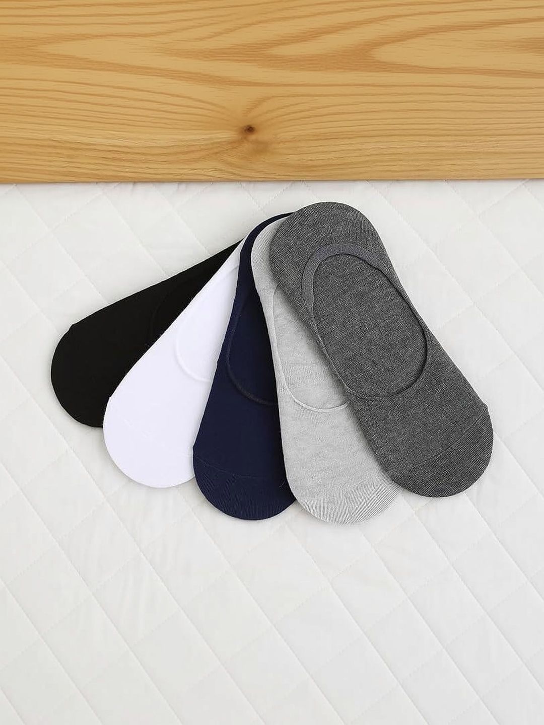 MERCEHIVE Men Pack of 5 Cotton Shoe Liners Socks