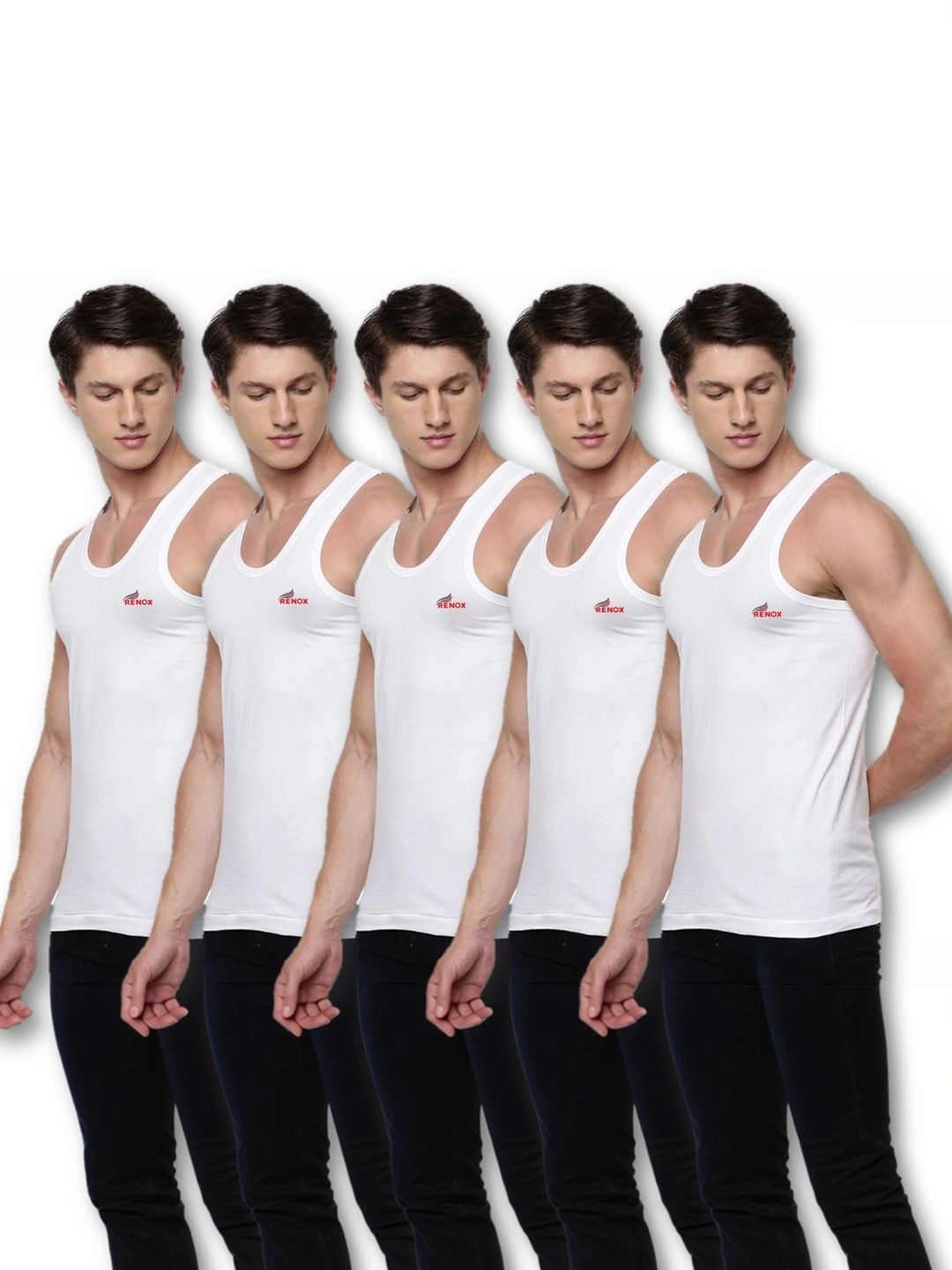Renox Pack of 5 Cotton Undershirt