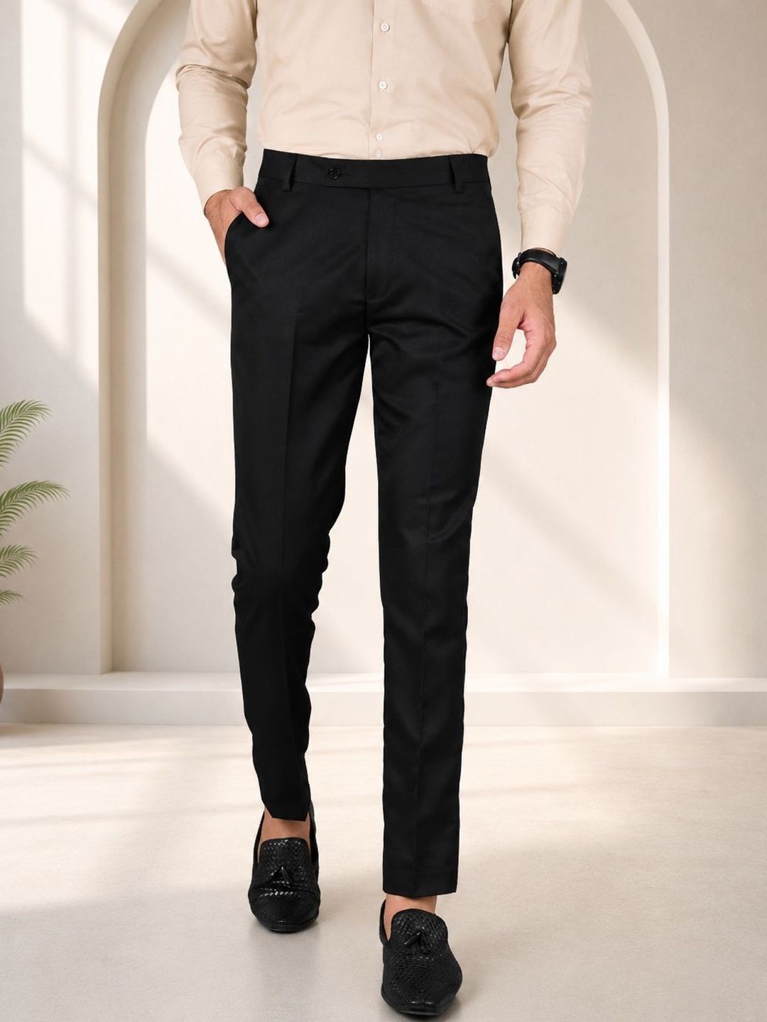 GHABA CREATION Men Easy Wash Trousers