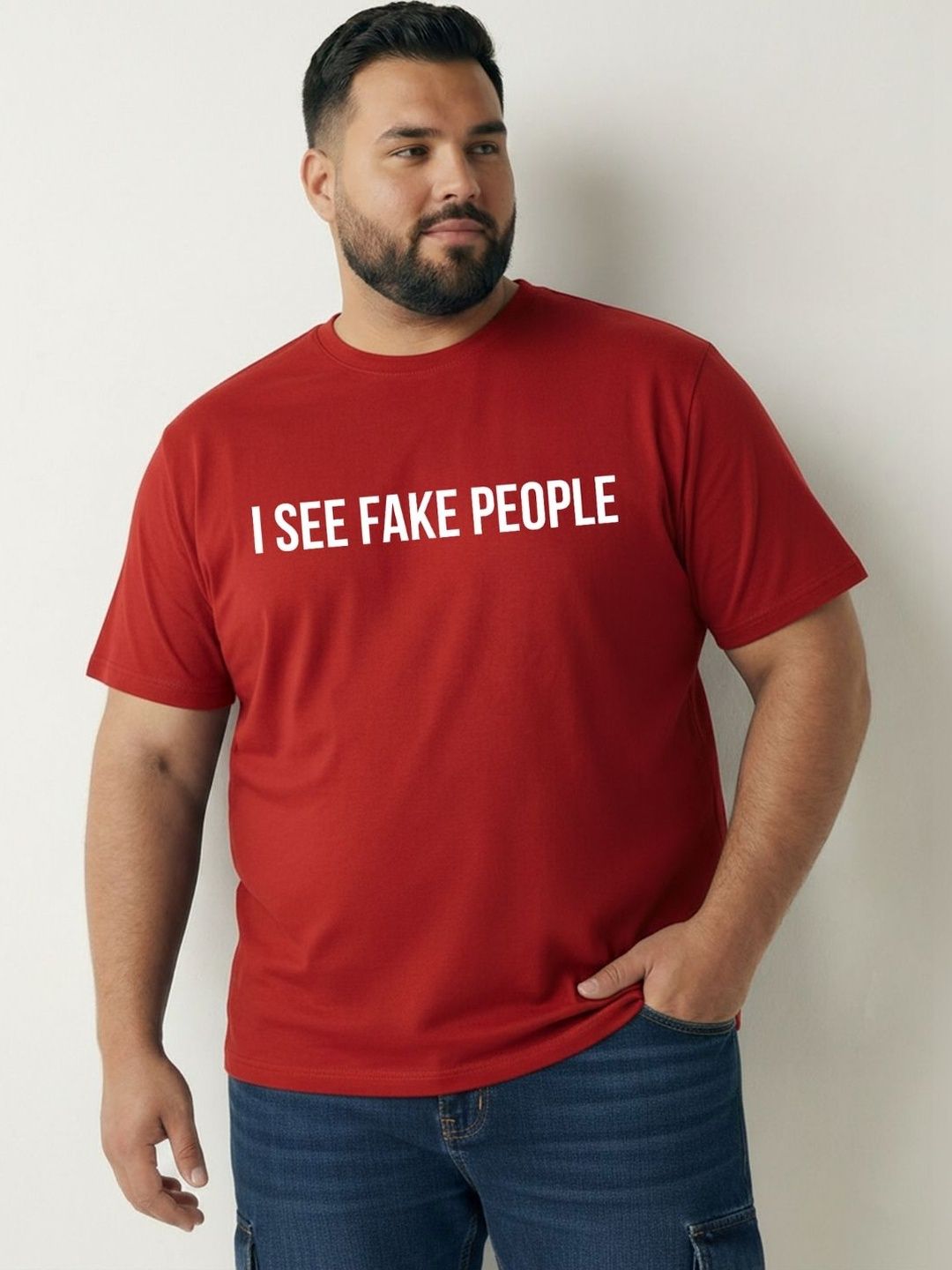 Toodle Plus Plus Size Men Typography Printed T-shirt