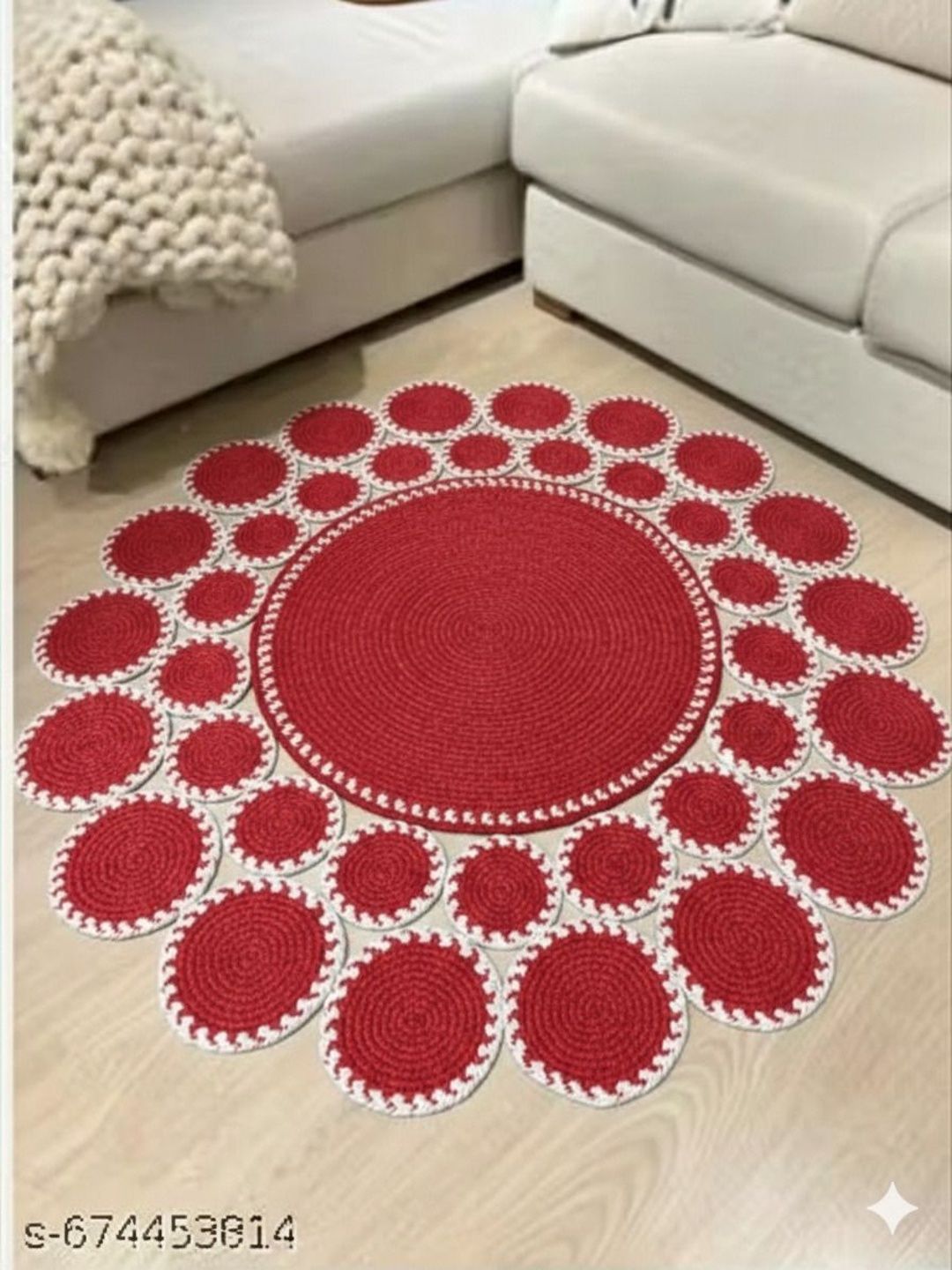 Siya Textiles Siya Textiles Beige Solid Anti-Skid Cotton Carpet