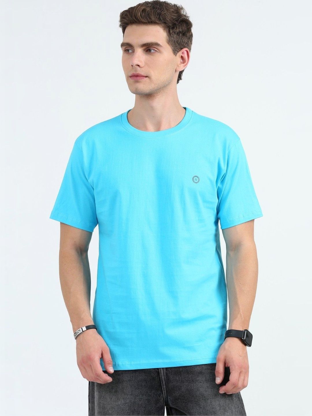 Hetiers Men Brand Logo Bio Finish T-shirt