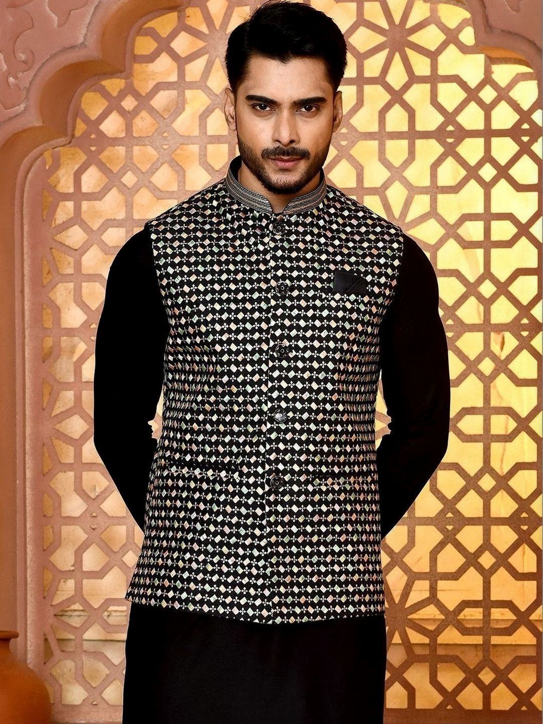WANAS Embellished Corduroy Nehru Jackets