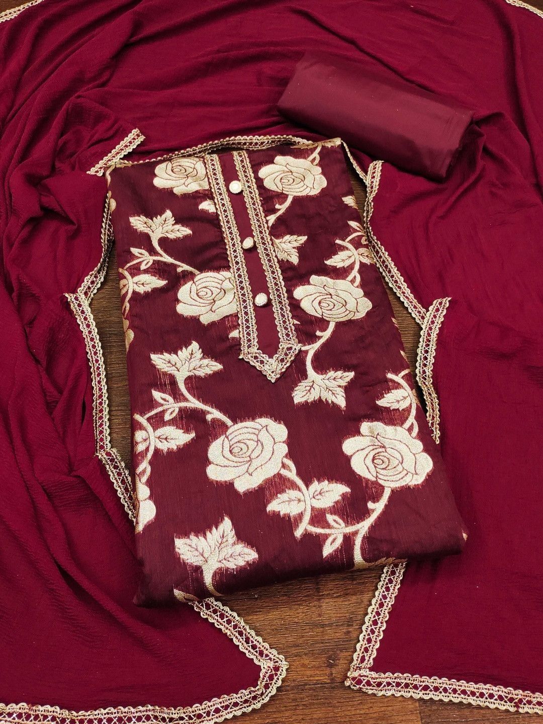 Dhaaga Ghar Embroidered Unstitched Dress Material