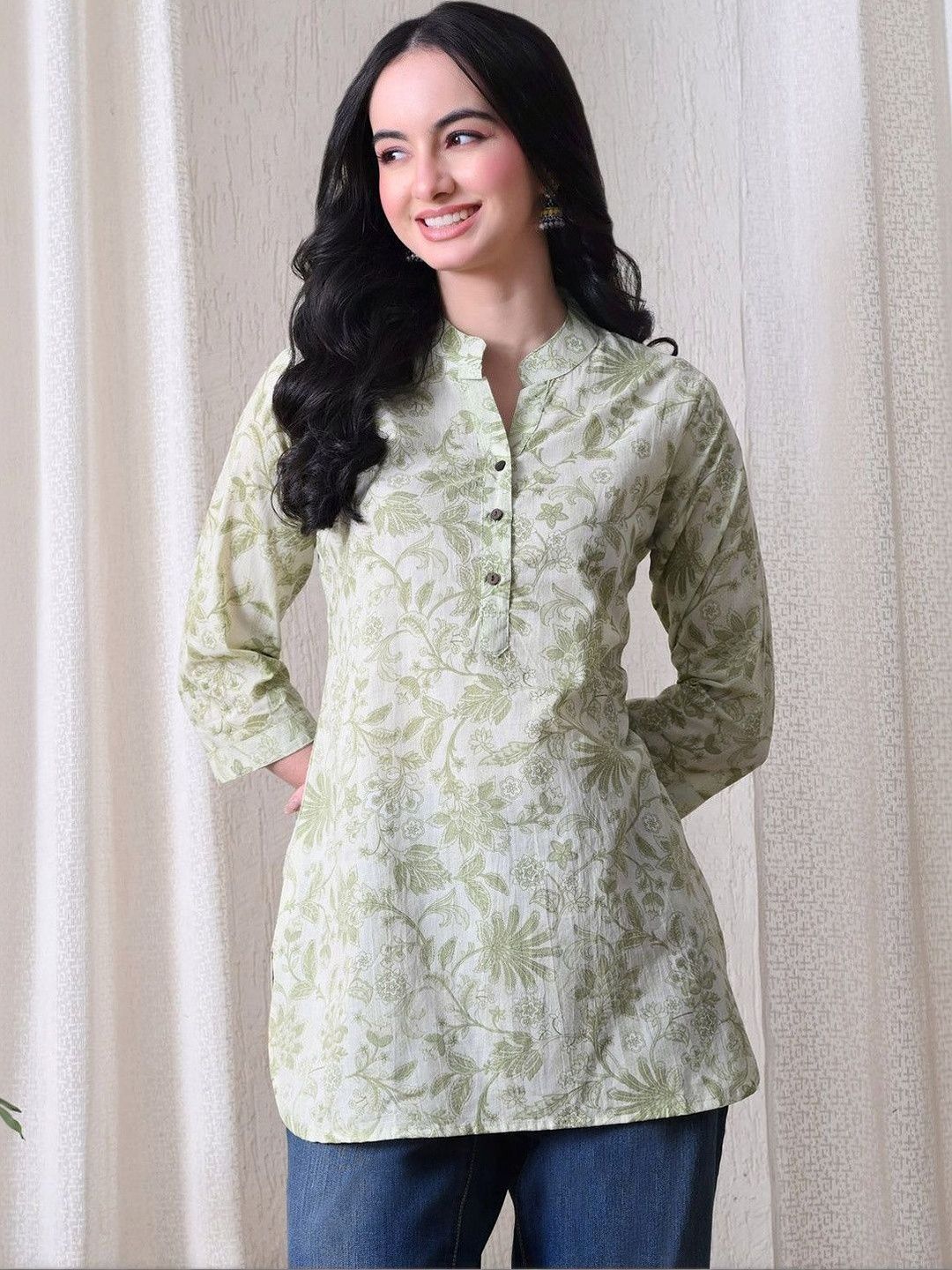 Anouk Mirage Floral Printed Pure Cotton Blend Kurti