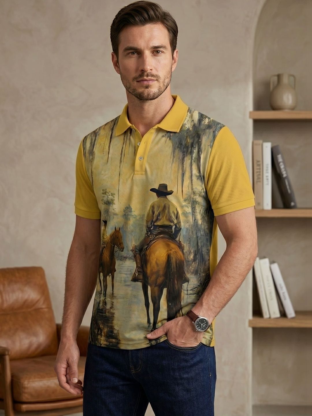 Tshirts Buddy Men Printed Polo Collar T-shirt