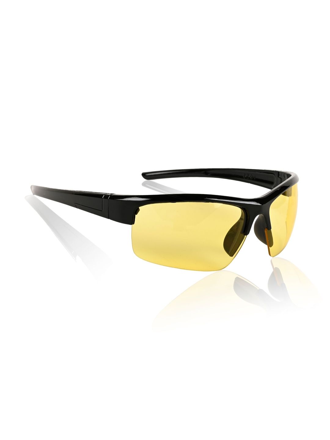 PARK LINE Men Yellow Lens & Black Sports Sunglasses with