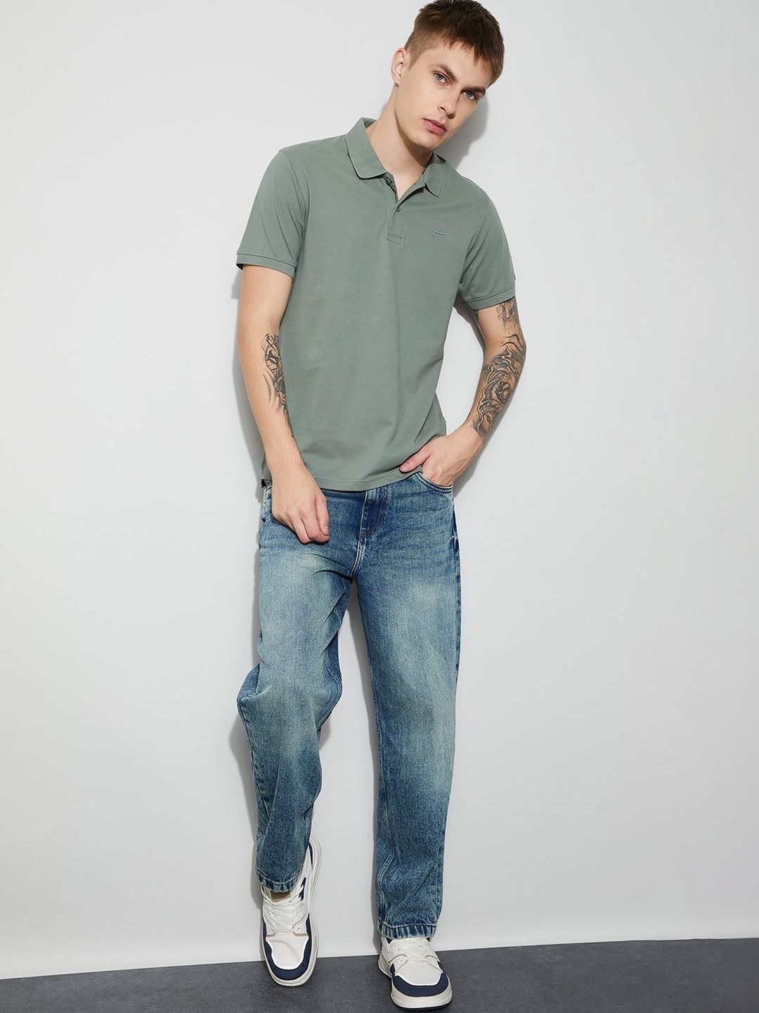 Fame Forever by Lifestyle Men Brand Logo Polo Collar T-shirt