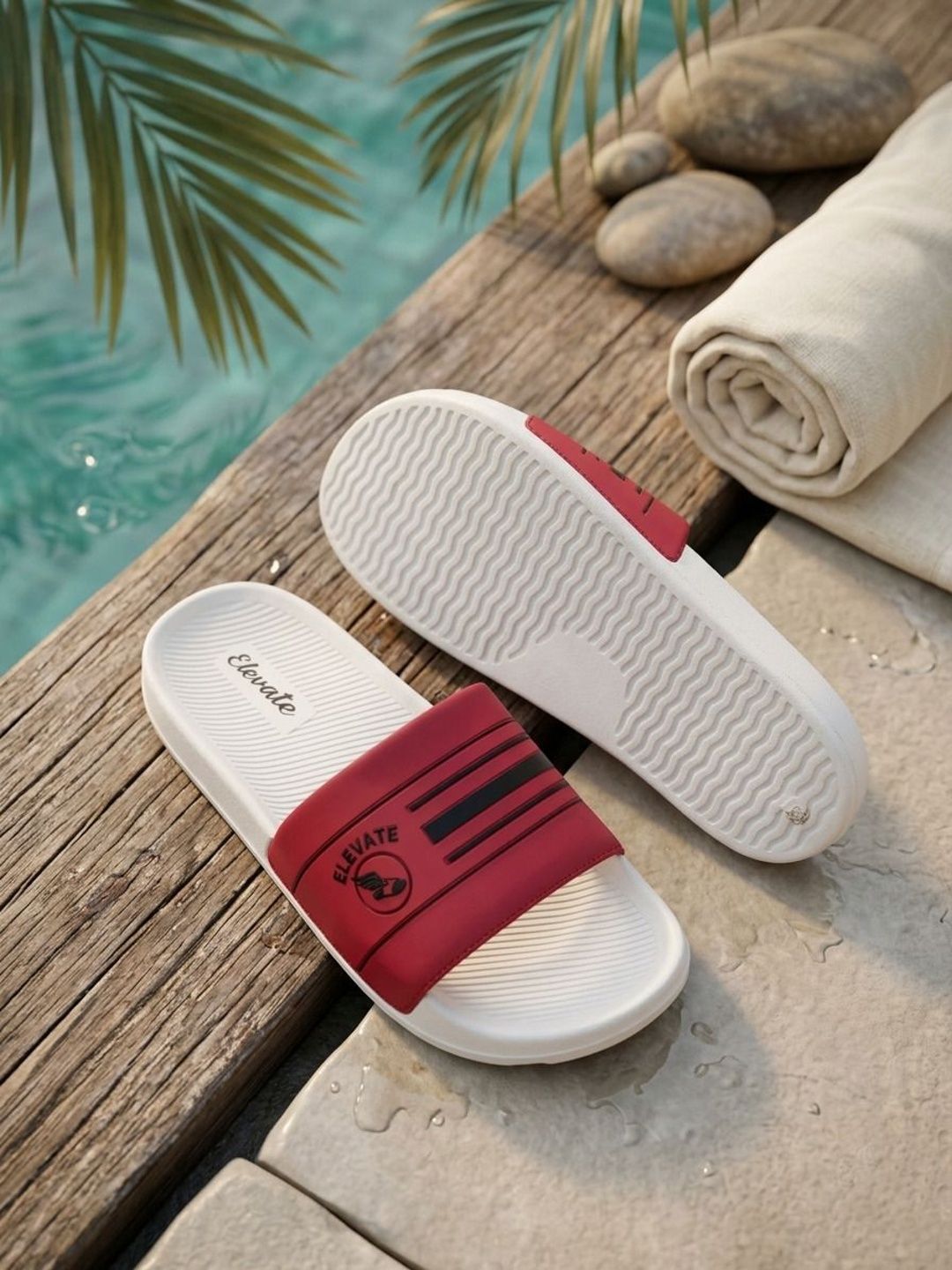 ELEVATE STEPS Men Printed Sliders