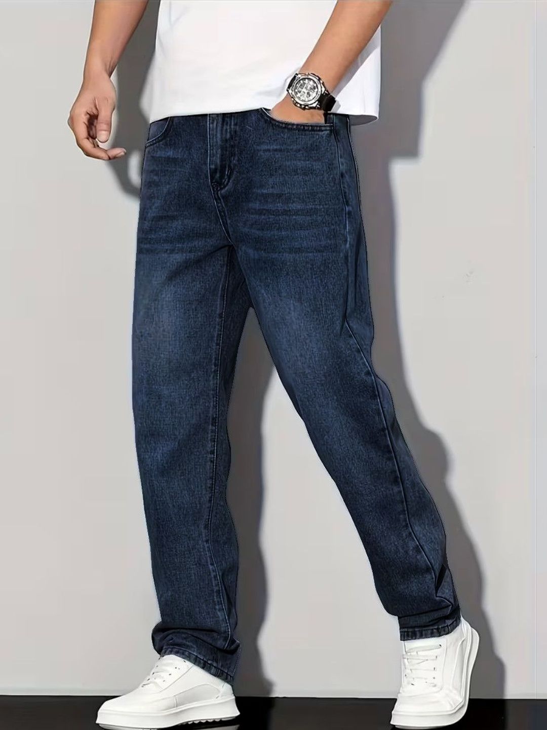 Men Straight Fit Mid-Rise Jeans Nifty Men Straight Fit Mid-Rise Jeans