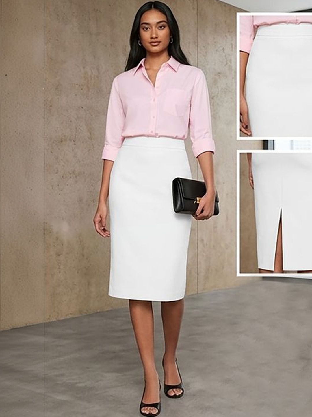 Stylecast X Kotty Stylecast X Kotty Women Back Slit Knee Length Pencil Skirt
