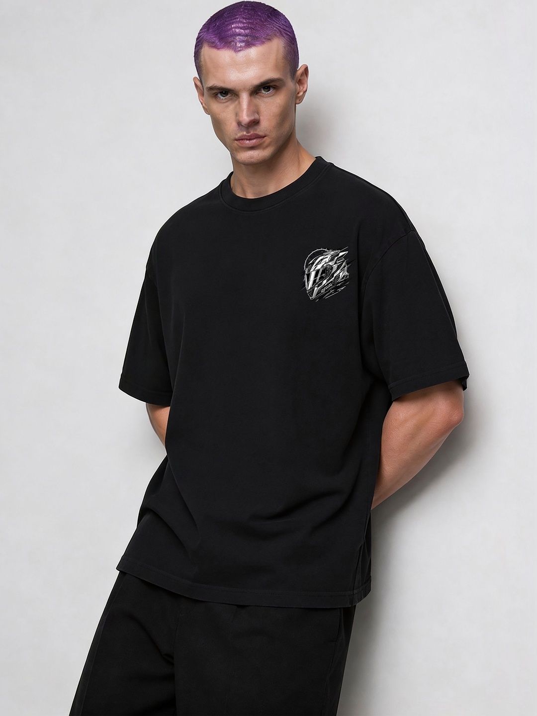 FARDA Unisex Printed Drop-Shoulder Sleeves T-shirt