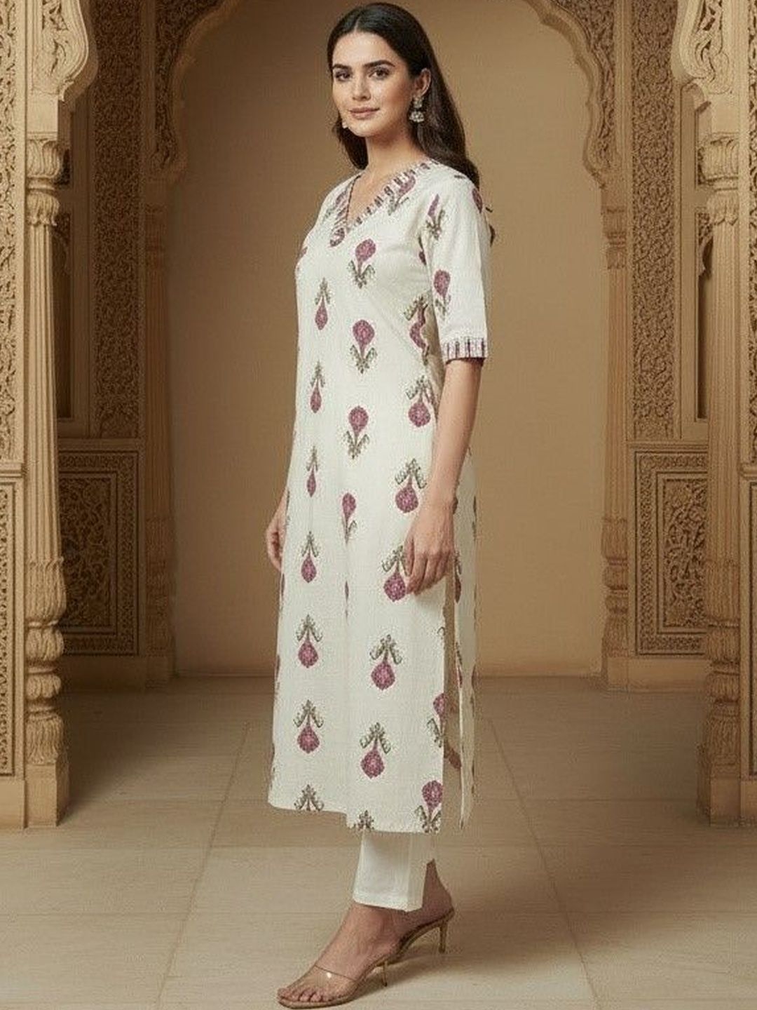 D W Apparels D W Apparels Women Floral Printed Indie Florals Kurta