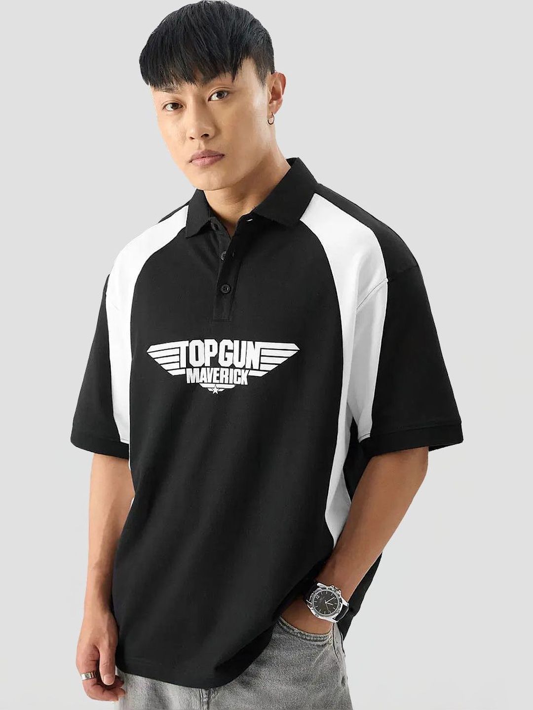 Pagalpan Men Printed Polo Collar T-shirt