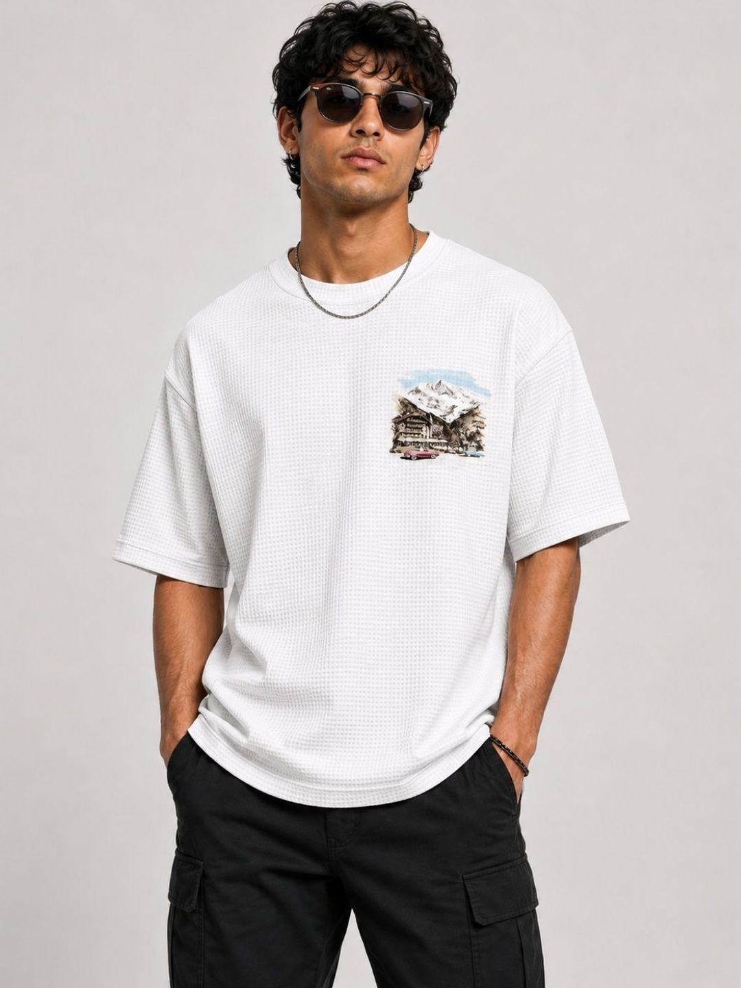 Tshirts Buddy Tshirts Buddy Men Printed Drop-Shoulder Sleeves T-shirt