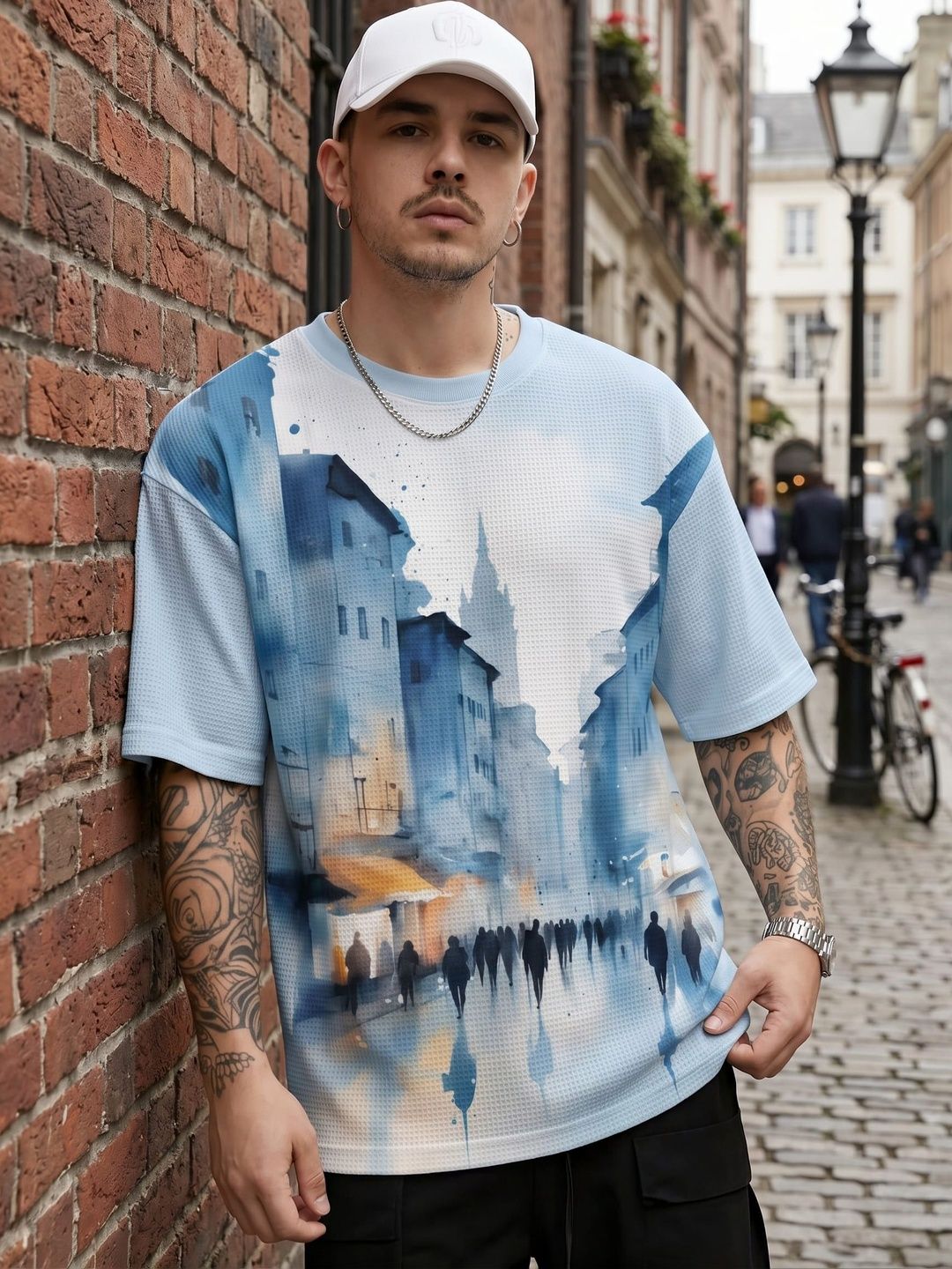 Tshirts Buddy Men Printed Drop-Shoulder Sleeves T-shirt