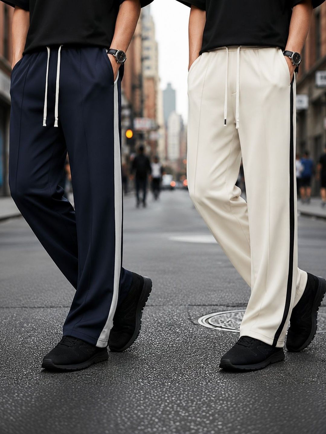 MACK JONNEY Men Pack of 2 Regular Fit Colourblocked Running Track Pants