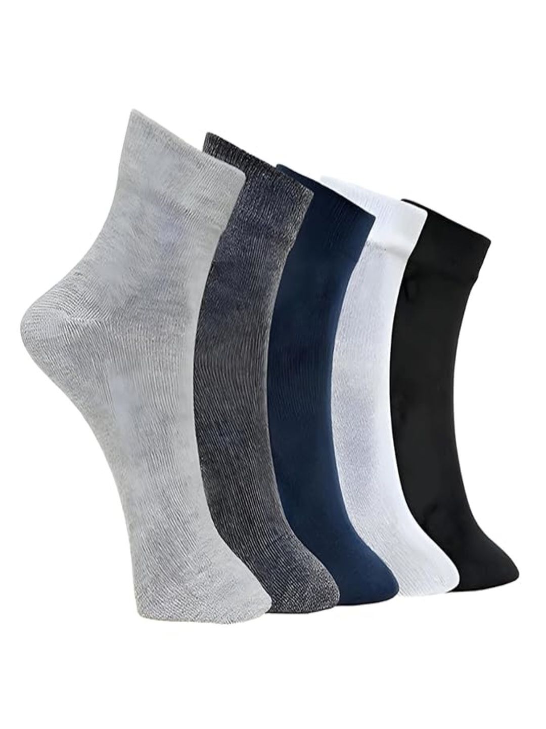 SOKSI Men Pack of 5 Cotton Assorted Ankle Length Socks