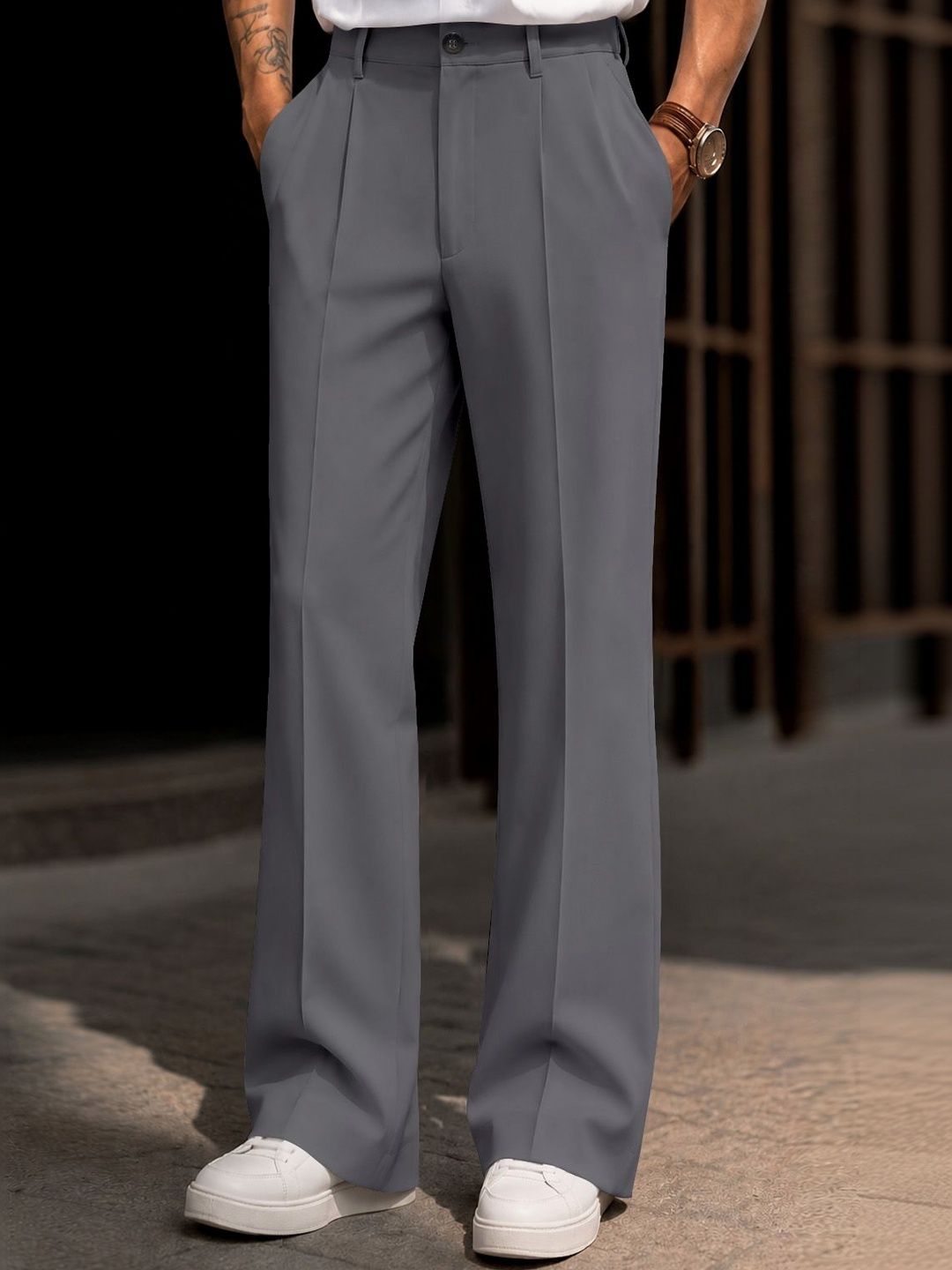 MODA RAPIDO X FITNESS EXCHANGE Men Relaxed Loose Fit Easy Wash Pleated Trousers