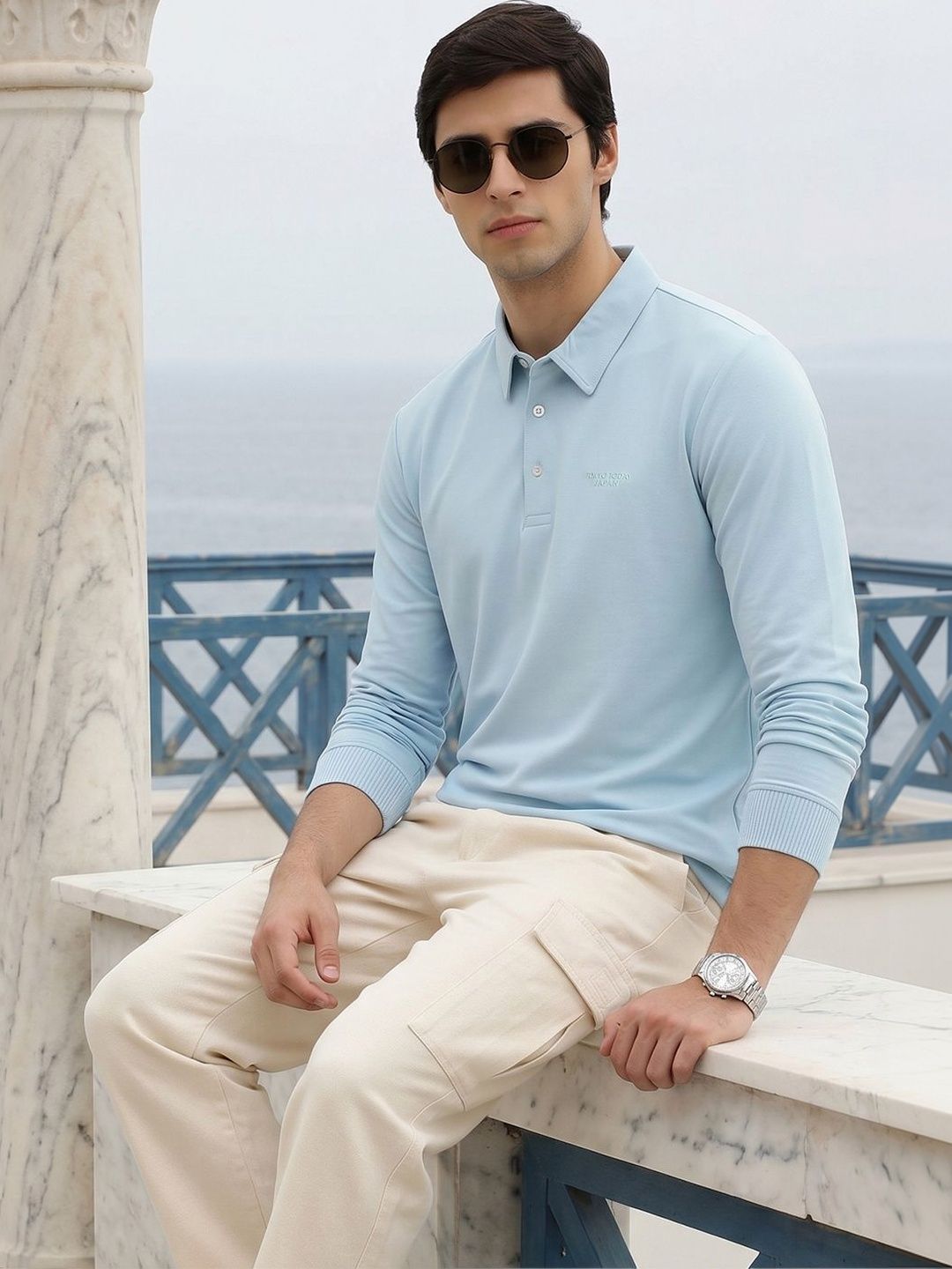 Thomas Scott Men Polo Collar Viscose Rayon Regular Fit T-shirt
