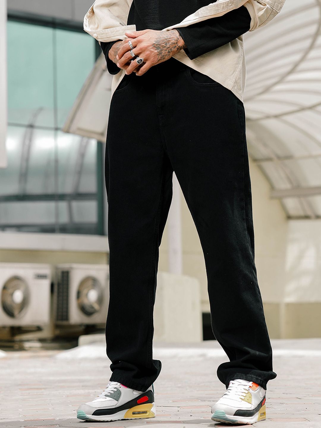W.T.F - Witnessing True Fashion Men Comfort Cotton Mid-Rise Relaxed Fit Jeans