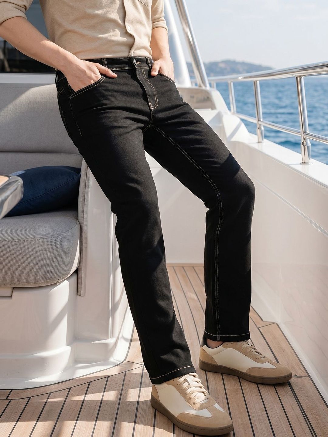 Thomas Scott Men Smart Straight Fit Mid-Rise Stretchable Jeans
