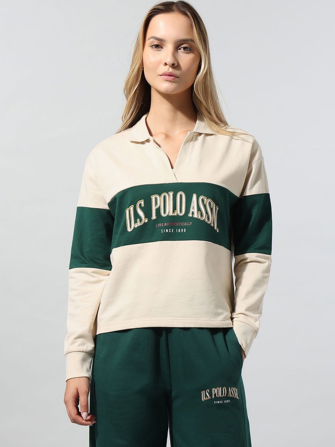 U.S. Polo Assn. Women U.S. Polo Assn. Women Women Colourblocked Sweatshirt