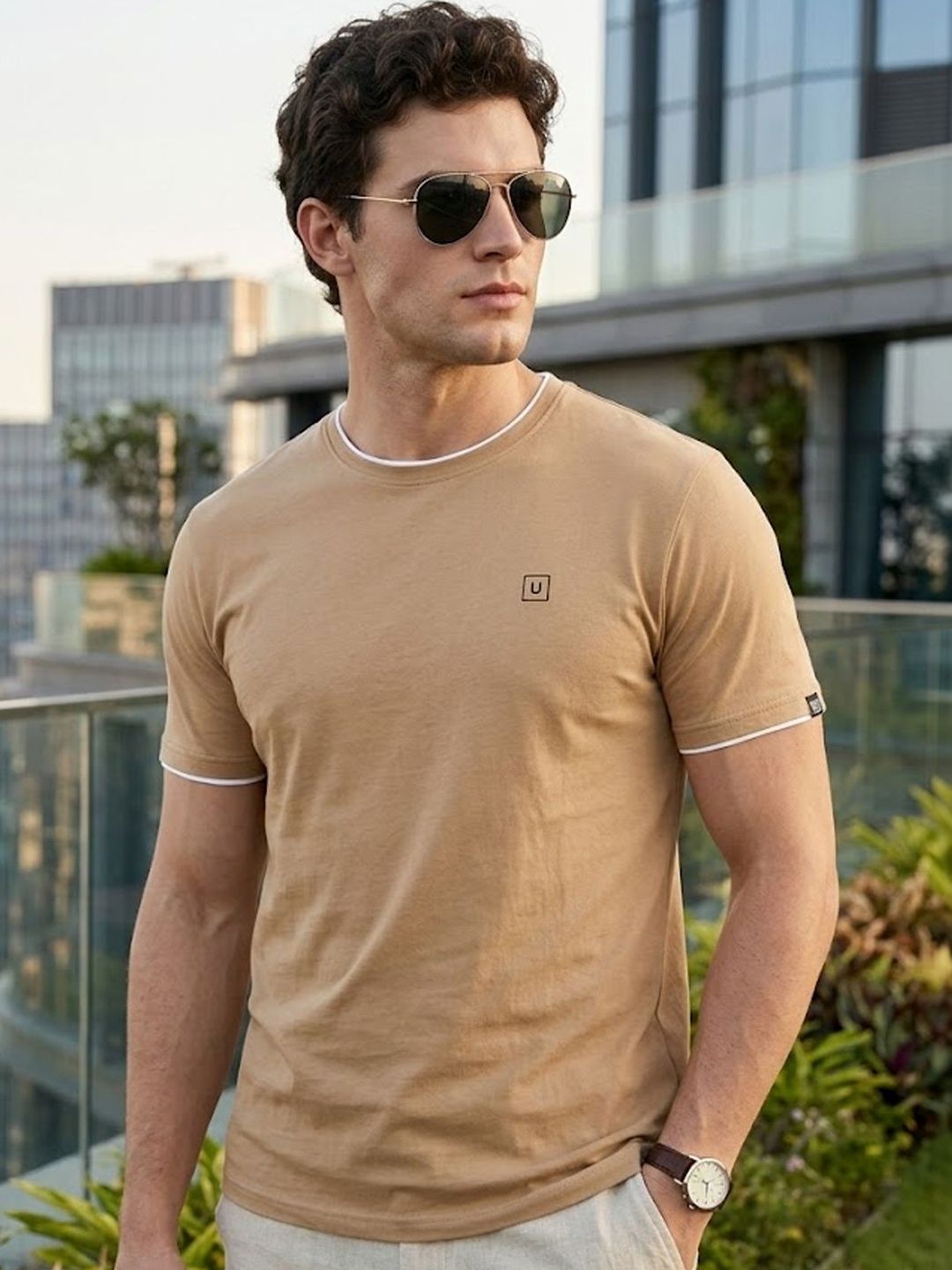 Urbano Fashion Casual Pure Cotton Slim Fit T-shirt