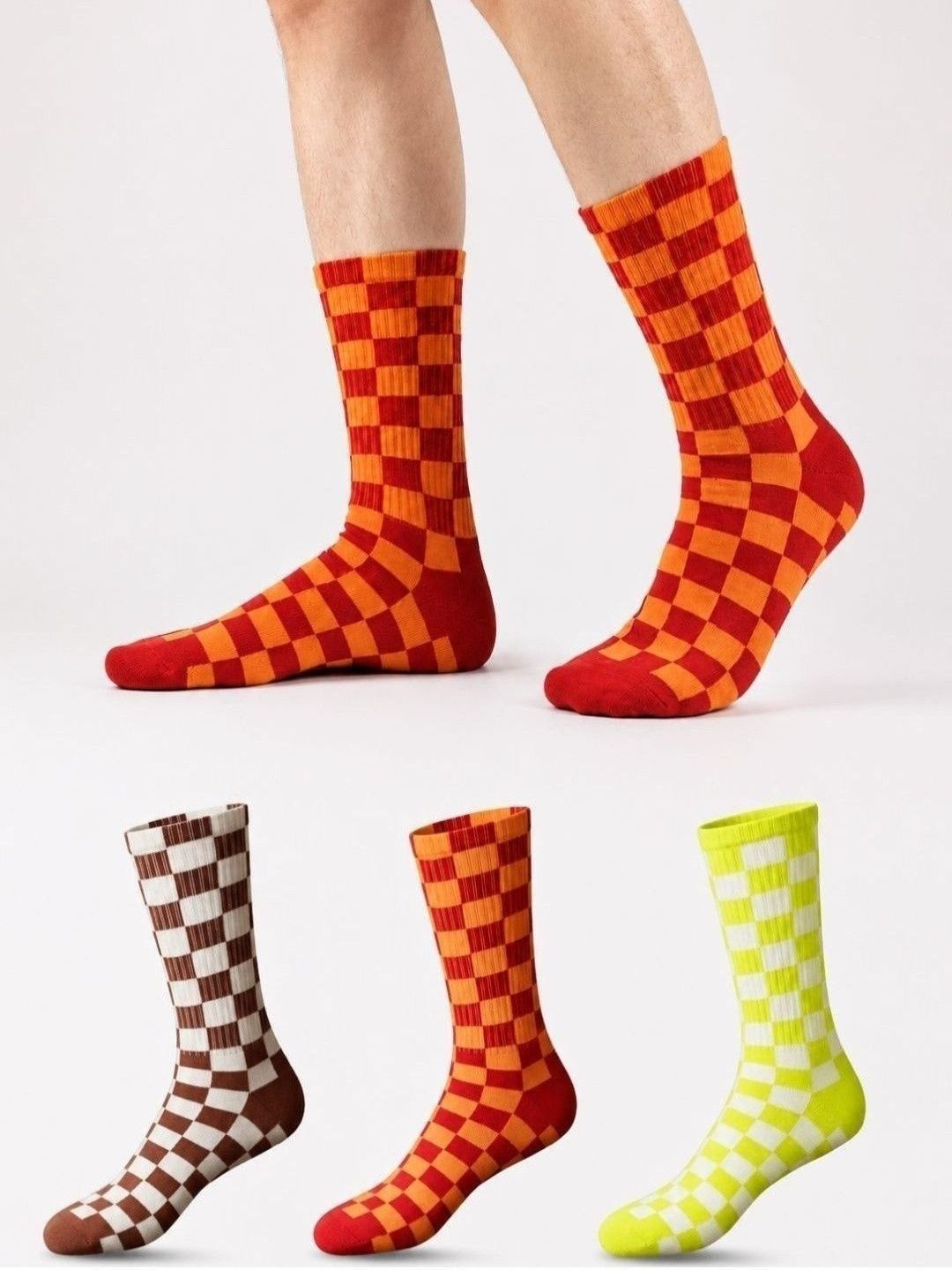Sockscarving Men Pack of 3 Cotton Patterned Calf Length Socks