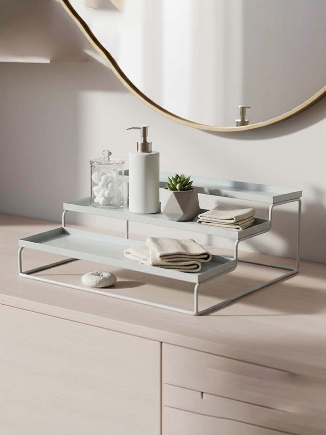 Go Hooked White 3-Tier Step Standing rack