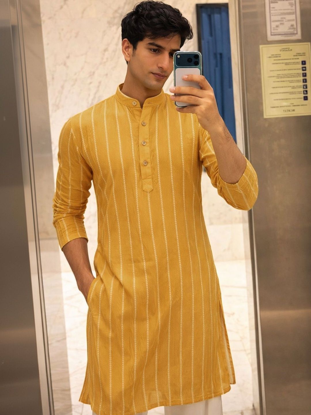Anouk Men Printed Indie Prints Kurta